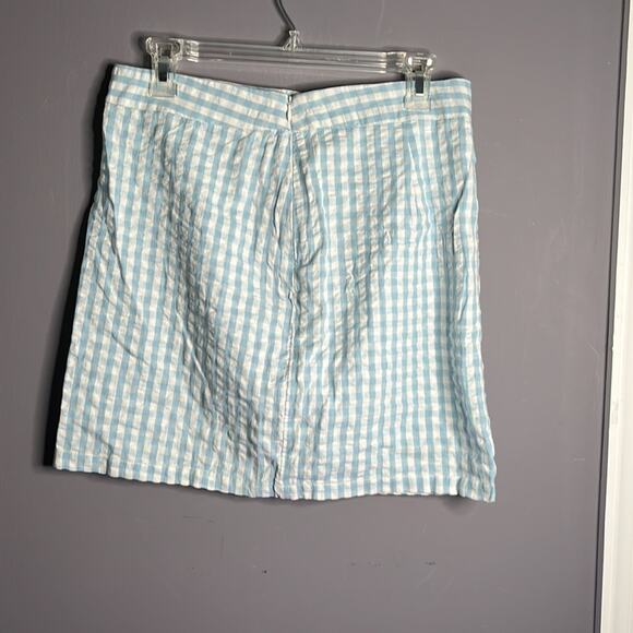 Noisy May Blue and White Gingham Mini Skirt Size Medium - Picture 5 of 7